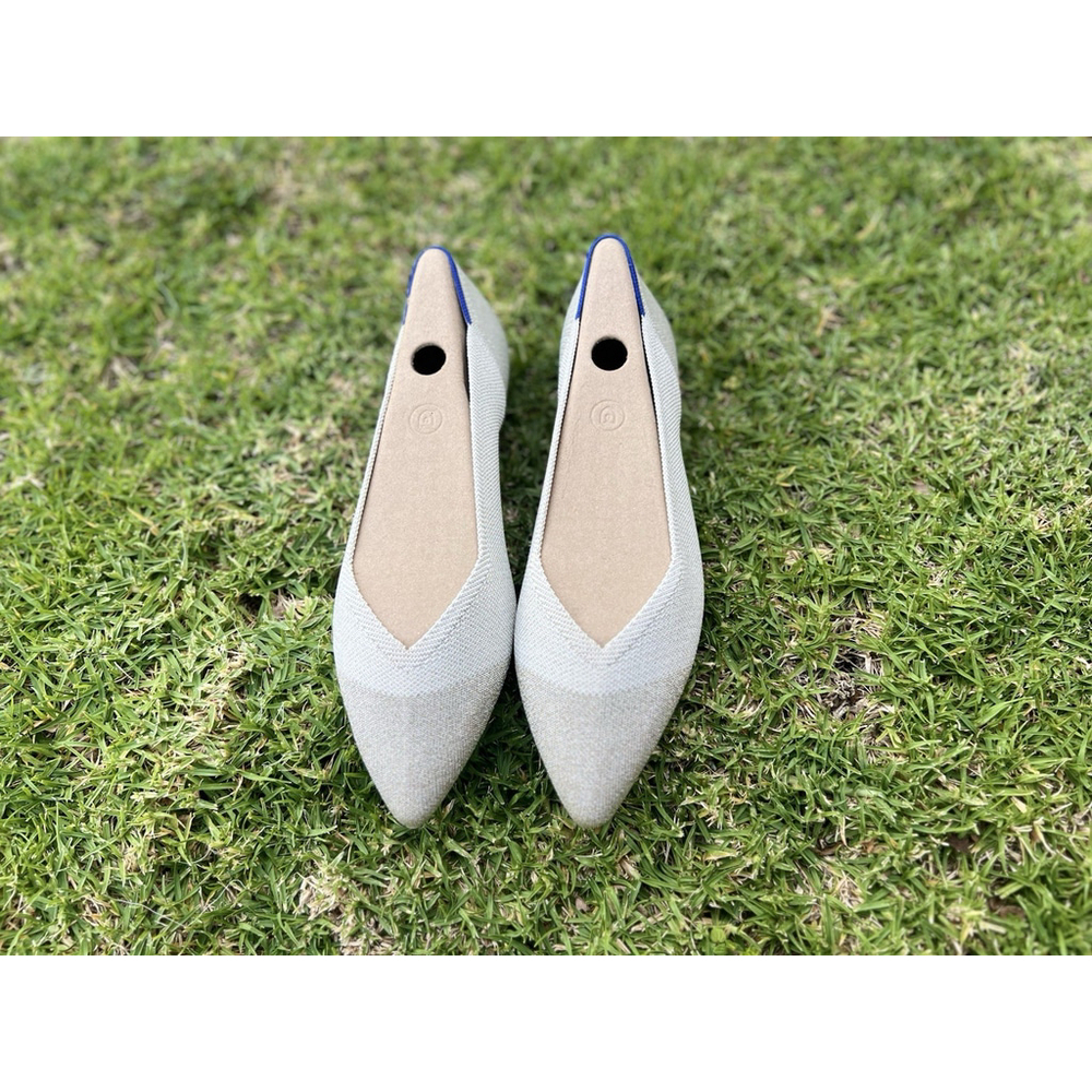 New Rothy's The Pointy Slip On Toe Flat Size 12 Diamond Metallic Pointed Shoe - Picture 2 of 8